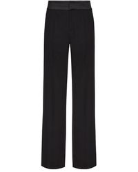 Valentino - High Waist Straight Leg Trousers - Lyst