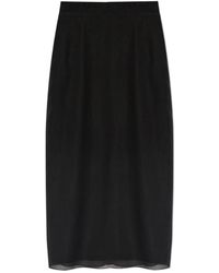 Dolce & Gabbana - Chiffon Voile Calf-Length Skirt - Lyst