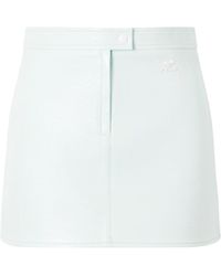 Courreges - Shiny Cotton A-Line Mini Skirt - Lyst