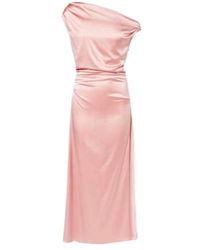 STAUD - Elyse Silk-Blend Midi Dress - Lyst
