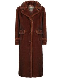 Herno - Faux Fur Single Breasted Coat - Lyst