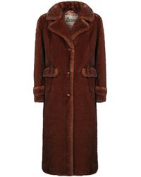 Herno - Button-Fastening Faux-Fur Coat - Lyst