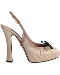 Dolce & Gabbana - Bow Detailed Satin Pumps - Lyst