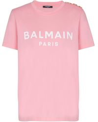 Balmain - Cotton Logo T-Shirt - Lyst