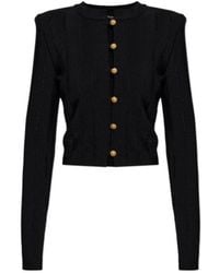 Balmain - Shoulder Pad Buttoned Cardigan - Lyst