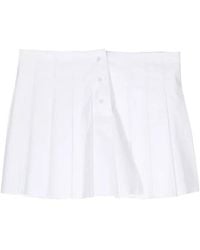 we11done - Pleated Cotton Skirt - Lyst