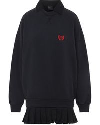 Balenciaga - Logo Embroidered Hooded Mini Dress - Lyst