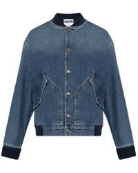 Moschino - Button-Up Denim Bomber Jacket - Lyst
