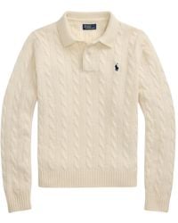 Polo Ralph Lauren - Ralph Lauren Cable Knit Polo Sweater - Lyst