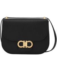Ferragamo - Ferragamo Gancini Double Buckle Crossbody Bag - Lyst