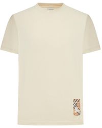 Burberry - Check Label Crewneck T-Shirt - Lyst