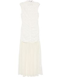 ROTATE BIRGER CHRISTENSEN - Lace-Panelled Ruched Maxi Dress - Lyst