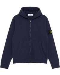 Stone Island - Logo Patch Zipped Hoodie - Lyst