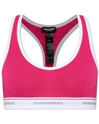 DSquared² - Logo-Tape Racerback Bralette - Lyst