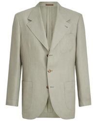 Brunello Cucinelli - Linen Micro Chevron Unlined Blazer - Lyst