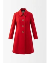 Gucci - Double G Button Collared Coat - Lyst