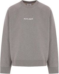 Maison Kitsuné - Maison Kitsuné Logo-Embroidered Crewneck Sweatshirt - Lyst