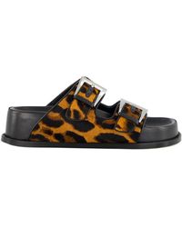 Paris Texas - Leopard-Print Flat Sandals - Lyst