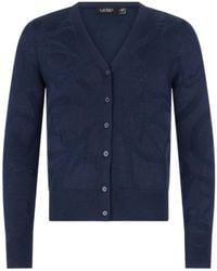 Ralph Lauren - Lauren Jacquard V-Neck Knitted Cardigan - Lyst