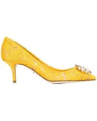 Dolce & Gabbana - Taormina Lace Embellished Pumps - Lyst