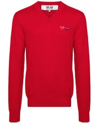 COMME DES GARÇONS PLAY - Heart-Patch Wool Jumper - Lyst