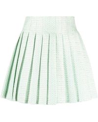 Self-Portrait - High Waist Pleated Mini Skirt - Lyst