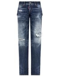 DSquared² - Distressed Straight-Leg Jeans - Lyst