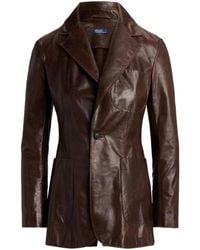 Polo Ralph Lauren - Paper Leather Blazer - Lyst