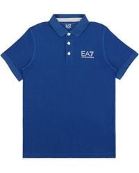 EA7 - Logo Printed Polo Shirt - Lyst