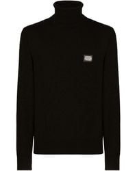 Dolce & Gabbana - Logo Engraved Roll-Neck Jumper - Lyst