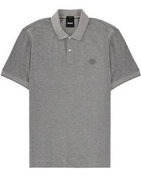 BOSS - Button Logo Polo Shirt - Lyst