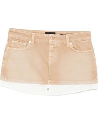 7 For All Mankind - Button-Fastening Mini Skirt - Lyst