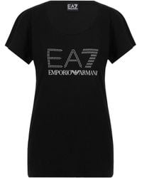 EA7 - T-Shirt With Round Neck And Short Sleeves - Lyst