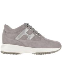 Hogan - Interactive Round Toe Lace-Up Sneakers - Lyst