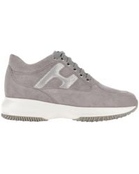 Hogan - Interactive Round Toe Lace-Up Sneakers - Lyst