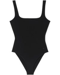 Burberry - Check Trim One-Piece Swimsuit - Lyst
