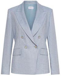 Marella - Herringbone Linen-Blend Blazer - Lyst