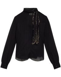 Isabel Marant - Elaura Satin Pussy Bow Blouse - Lyst