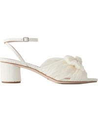 Loeffler Randall - Bow-Embellished Plissé-Organza Sandals - Lyst