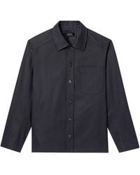 A.P.C. - Buttoned Overshirt Jacket - Lyst