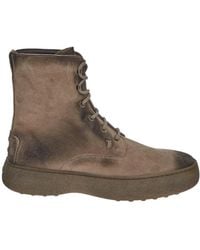 Tod's - W. G. Lace-Up Ankle Boots - Lyst