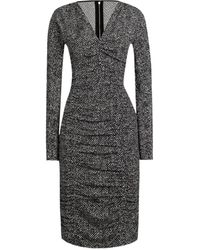 Dolce & Gabbana - Chevron Printed Cady Midi Dress - Lyst