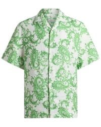 Etro - Linen Bowling Shirt With Paisley Motif - Lyst