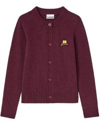 Ganni - Buttoned Crewneck Cardigan - Lyst