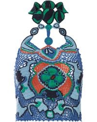 Etro - Cotton Crop Top With Crochet-Effect Floral Pattern - Lyst