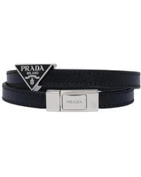 Prada - Logo Plaque Bracelet - Lyst