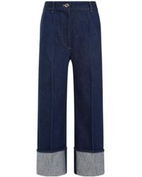 Patou - High Waist Straight-Leg Cuffed Jeans - Lyst