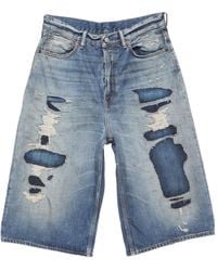 Acne Studios - Mended Denim Shorts - Lyst