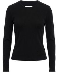 MM6 by Maison Margiela - Ribbed Long-Sleeved Knitted Sweater - Lyst