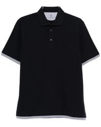 Brunello Cucinelli - Buttoned Trim Polo Shirt - Lyst